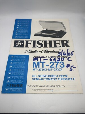 fisher mt-273 operating Instructions-image
