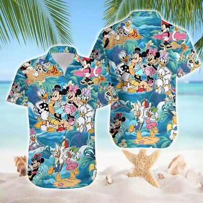 Mickey And Friends Beach Aloha Tropical Summer Vacation Hawaiian Shirt -image