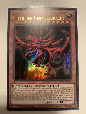 Yugioh Slifer The Sky Dragon Ldk2-ens01 Ultra rare german misprint hot!-image