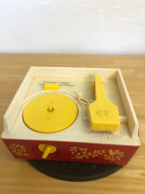 VTG 1971 Fisher Price Music Box Record Player w/all 5 Records Working See Video-image