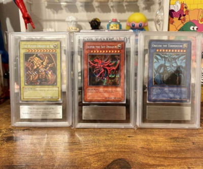 ARS 9 Slifer GBI-001 Obelisk GBI-002 Ra GBI-003 Secret Rare Promo YuGiOh English-image