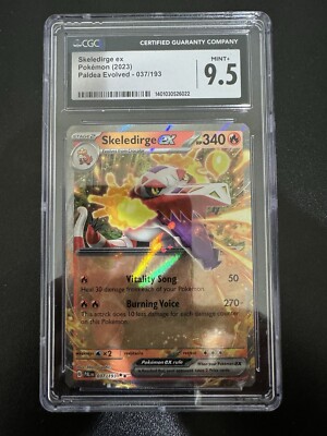 Pokemon Skeledirge Ex Paldea Evolved 37 Holo CGC Graded 9.5 Mint Not PSA Card-image