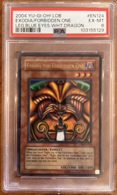 2004 Yu-Gi-Oh! PSA 6 Exodia The Forbidden One LOB-EN124 Legend of Blue Eyes-image