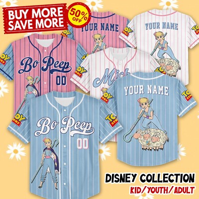 Custom Bo Peep Toy Story Disney Baseball Jersey Team Kid Men Women Gift NEW-image