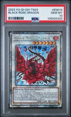 2023 PSA 10 YUGIOH DUELING HEROES QC SECRET RARE BLACK ROSE DRAGON 🥀-image