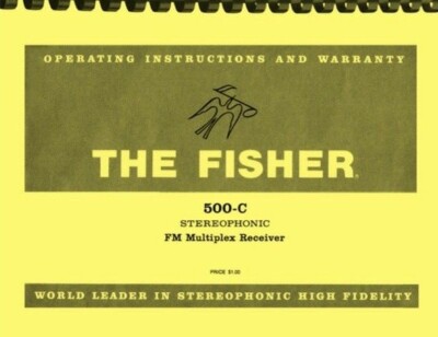 Fisher 500-C 500C Receiver OWNER'S OPERATING INSTRUCTIONS MANUAL-image