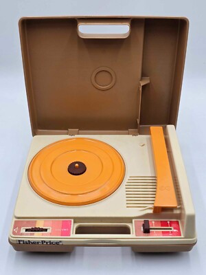 Vintage 1978 Fisher Price Record Player Model 825 Kid Phonograph Turntable Works-image