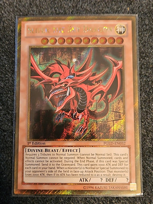 *Misprint* Slifer the Sky Dragon PGLD-EN032 Premium Gold 1st Edition Ink Stain-image