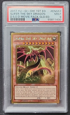 SLIFER THE SKY DRAGON MVPI-ENG57 1ST EDITION, PSA 9 MINT, 2017 YUGIOH DSOD MOVIE-image