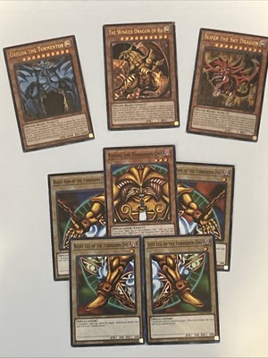 Yu-Gi-Oh! TCG FULL SET 5 Exodia The Forbidden One + 3 Egyptian GODS LDK2 UNLM-image