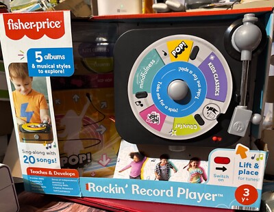 Fisher-Price Rockin’ Record Player – Musical Pretend Play Toy for Kids Ages 3+-image