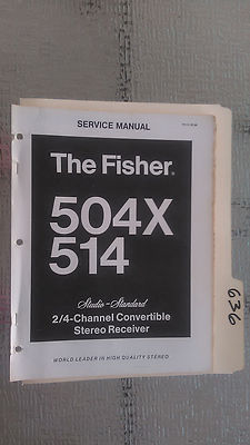 Fisher 504 x 514 service manual original repair book stereo receiver am fm radio-image