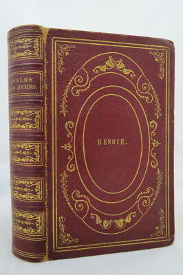SONGS AND HYMNS FOR CHRISTIAN USE AND WORSHIP 1855 Morocco Leather Bound Cover-image