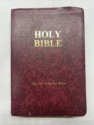 Holy Bible Fireside Study Edition NAB Leather Bound Burgundy New Religion Book-image