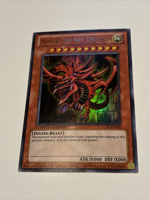 1996 Konami Yo-Gi-Oh! SLIFER THE SKY DRAGON Card LC01-EN002 holo-image