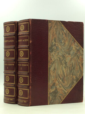 DOMBEY AND SON (2 vols) - Charles Dickens - 1897, LEATHERBOUND, Gadshill edition-image