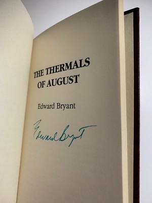 #signed Edward Bryant. Thermals of August. Short Story Hardback, ltd leather-image