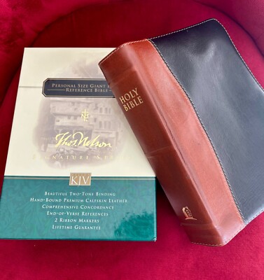 Rare Signature Series KJV Personal Size Giant Print Reference Bible Calfskin-image