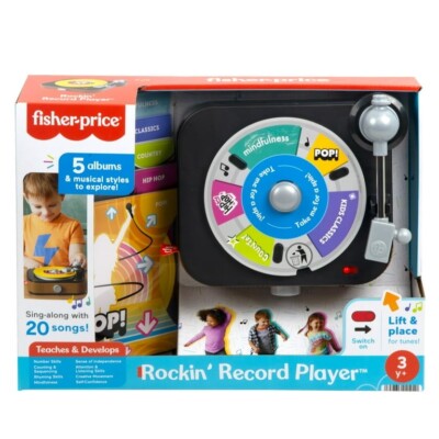 Fisher-Price Rockin’ Record Player Musical Toy with Turntable BRAND NEW-image