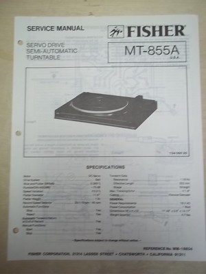Fisher Service/Repair Manual~MT-855A Turntable-image