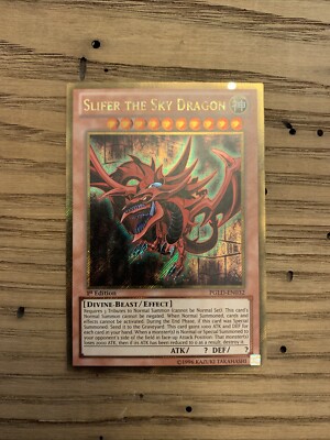 Error Ink Slifer the Sky Dragon Error PGLDEN032 Gold Secret Rare Misprint Yugioh-image