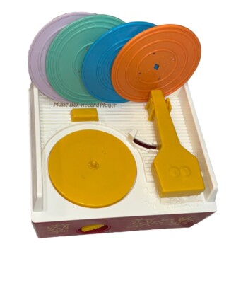 2014 Fisher Price Music Box Record Player Reproduction Toy W/ Records *WORKS*-image