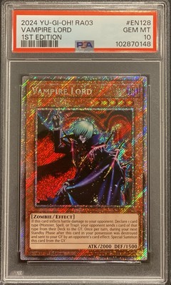2024 PSA 10 YUGIOH RA03 BONANZA PLATINUM SECRET RARE VAMPIRE LORD 💎-image