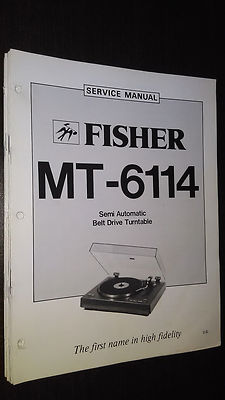 Fisher mt-6114 Service Manual original repair stereo turntable record player-image