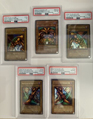 2002 Yu-Gi-Oh! Legend Of Blue Eyes 120-124 Exodia The Forbidden One PSA Full Set-image