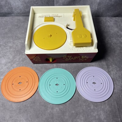 2014 Fisher Price Music Box Record Player Classic Toy Complete 3 Records-image