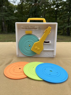 Fisher Price Music Box Record Player Complete 5 Records 2014 Tested-image