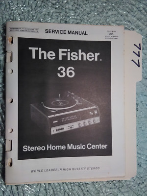 Fisher 36 service manual original repair book stereo home music center turntable-image