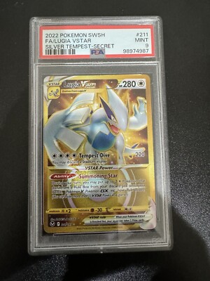 Pokemon TCG Holo Lugia V Silver Tempest 211 PSA Graded 9-image