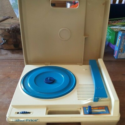 Vintage 1978 Fisher Price Record Player WORKS NO NEEDLE Blue Turntable 825 33 45-image