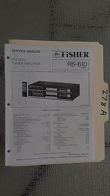 Fisher rs-610 service manual original repair book stereo receiver tuner radio-image
