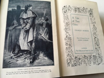 The Charles Dickens Library #13 “TALE OF TWO CITIES” 1910 Educational Book-image