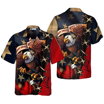 Don’t Mess With Texas Eagle Hawaii Shirt  3D All Over Print Christmas Day Gift -image