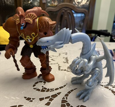 Yu-Gi-Oh Exodia The Forbidden One Toy 7”  1996 Vintage Works + Blue Eyes Figure-image