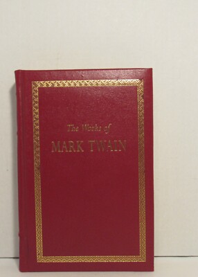 Longmeadow Press THE WORKS OF MARK TWAIN, 5 Storybook Series Red Leather HC Book-image