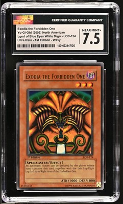 YuGiOh GRADED 2002 Exodia the Forbidden One LOB-124 1st Ed UR M+ 7.5 CGC-image