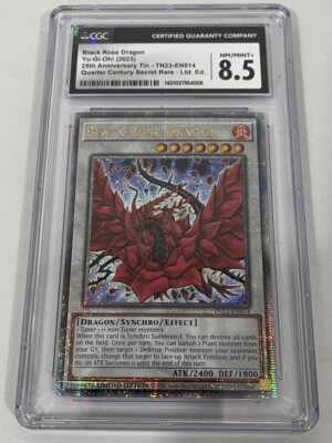 Yugioh Black Rose Dragon Quarter Century  Holo TN23-EN014 CGC Graded 8.5-image
