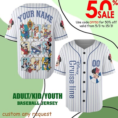 Custom Minnie Cruise Line Disney Baseball Jersey Kid Men Women Gift NEW-image