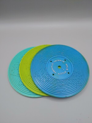 Fisher Price Record Player Replacement Record Vintage #995 Blue, Green, Teal-image
