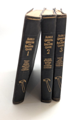 1-3 Volumes Audels Carpenters and Builders Guide Leatherbound Goldleaf 1923-1937-image