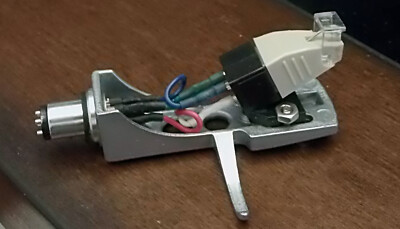 Silver Headshell and Cartridge fits Technics, Kenwood, Fisher Turntables-image