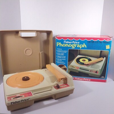 NO SOUND - Fisher Price Phonograph  1978 #825 w/ Original Box-image