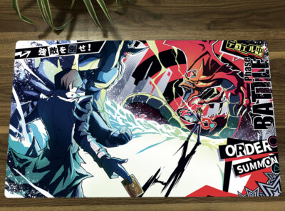 YGO Playmat Slifer the Sky Dragon & Kaiba Seto TCG CCG Card Game Mat Free Bag-image