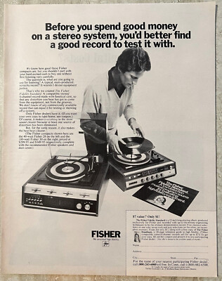 1972 Fisher Compacts Fidelity Standard Phonograph AM/FM Receiver Vtg Print Ad-image