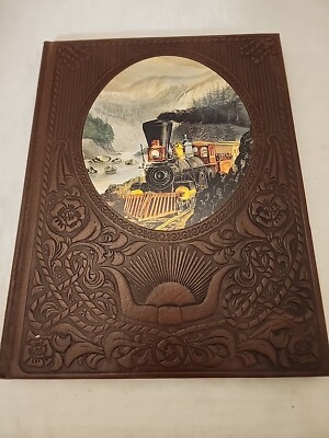 Vtg TIME LIFE BOOKS The Old West Series-The RAILROADERS Faux Leather Cover -image