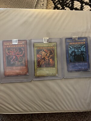 Yugioh Ultra Rare 2003 Game Boy Promo Egyptian God Cards : Obelisk, RA, Slifer-image